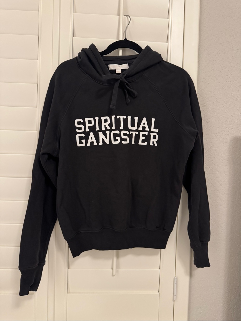 Spiritual Gangster Black Pullover Hoodie with Drawstring